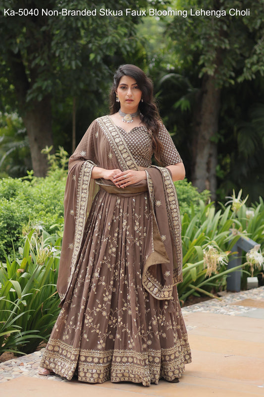 Ka-5040 Stkua Faux Blooming Lehenga Choli