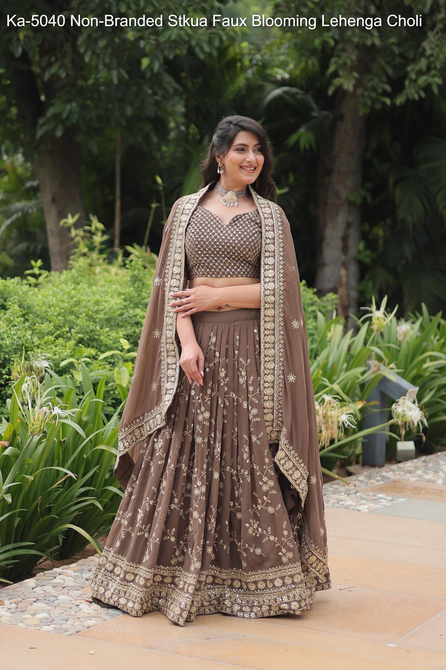 Ka-5040 Stkua Faux Blooming Lehenga Choli