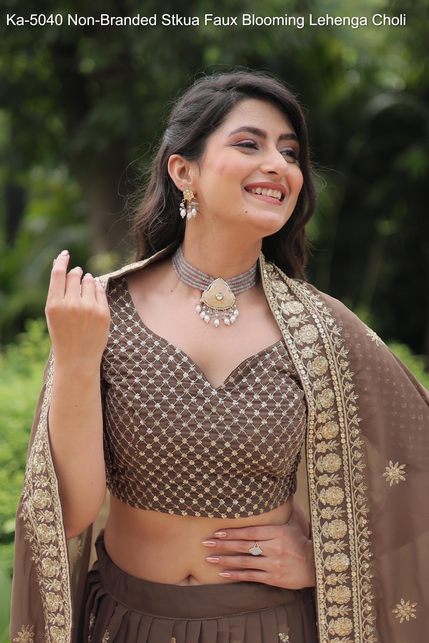 Ka-5040 Stkua Faux Blooming Lehenga Choli