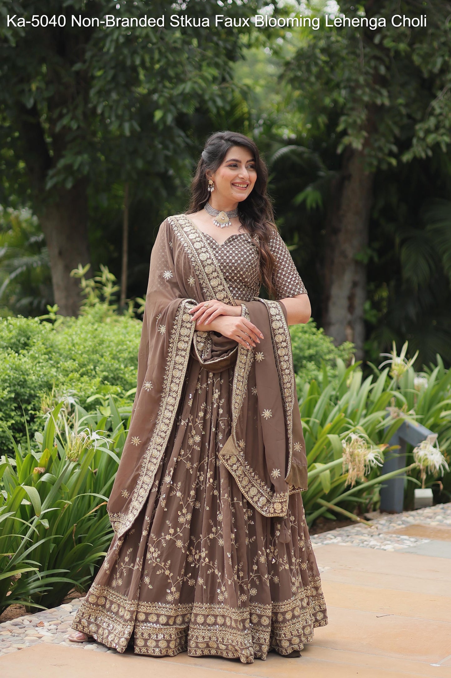 Ka-5040 Stkua Faux Blooming Lehenga Choli