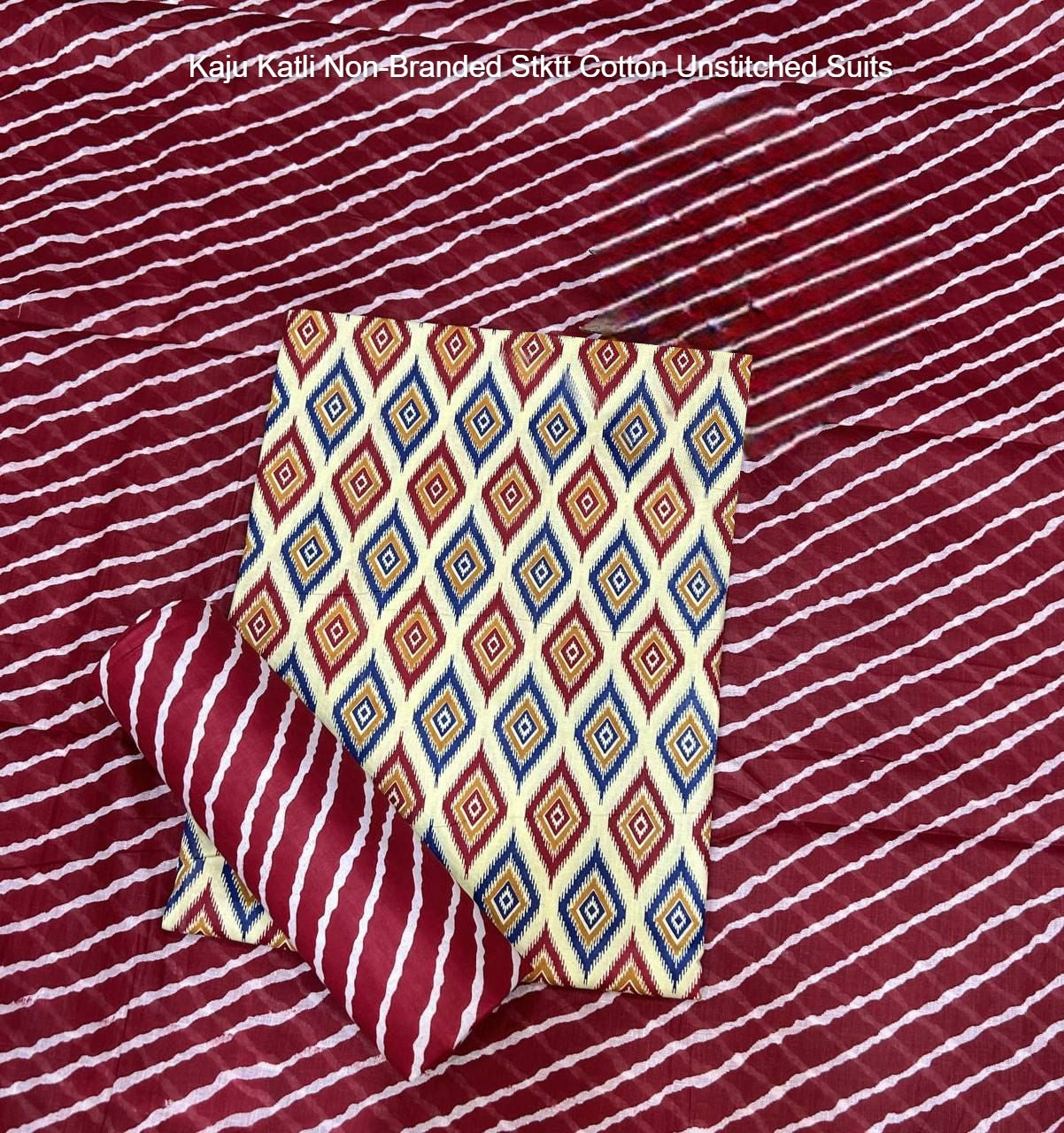 Kaju Katli Non-Branded Stktt Cotton Unstitched Suits