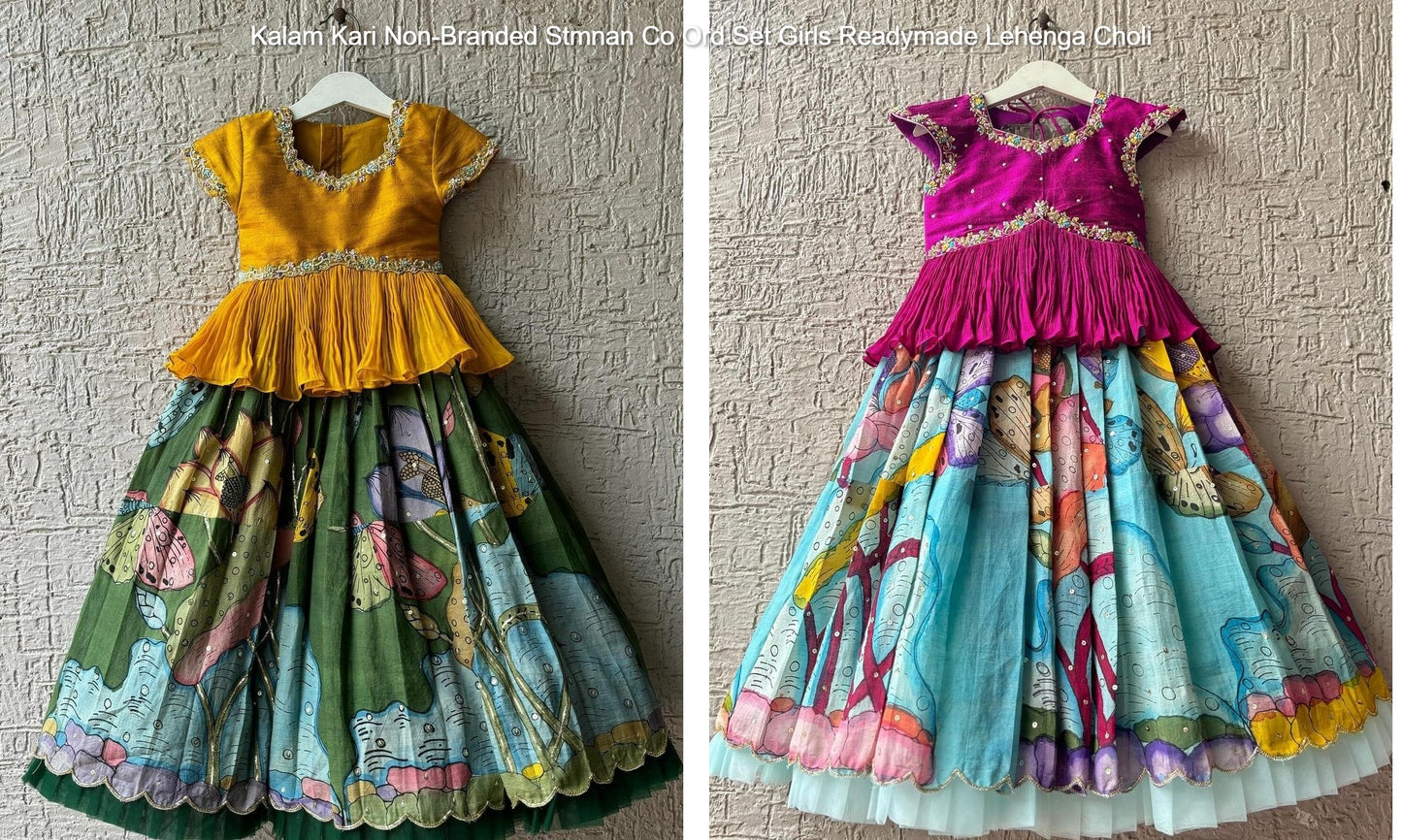 Kalam Kari Non-Branded Stmnan Co Ord Set Girls Readymade Lehenga Choli