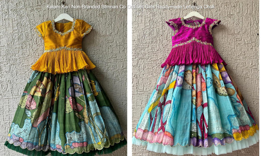 Kalam Kari Non-Branded Stmnan Co Ord Set Girls Readymade Lehenga Choli