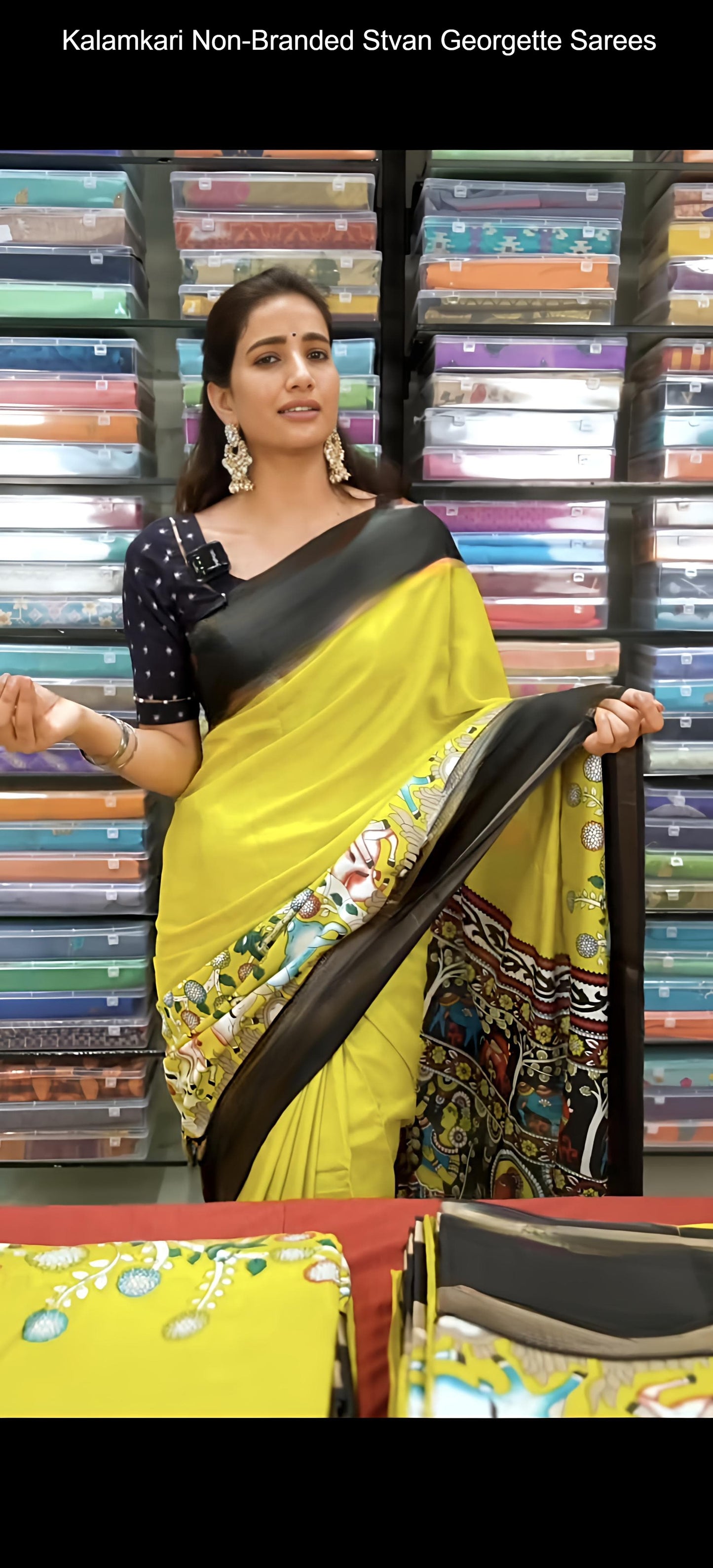 Kalamkari Non-Branded Stvan Georgette Sarees