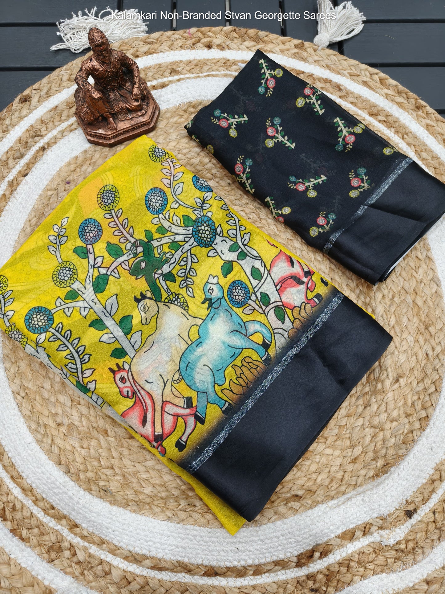 Kalamkari Non-Branded Stvan Georgette Sarees