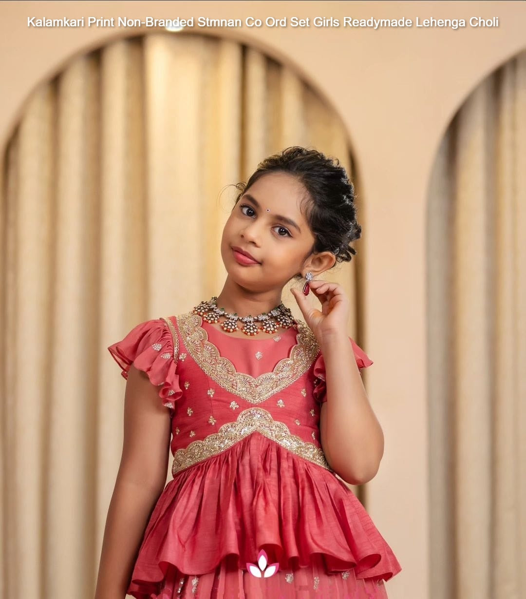 Kalamkari Print Non-Branded Stmnan Co Ord Set Girls Readymade Lehenga Choli