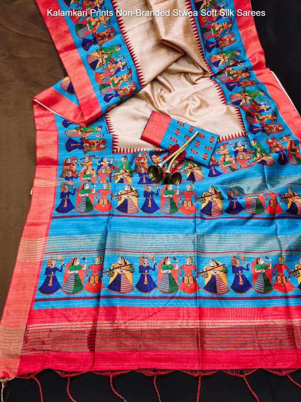 Kalamkari Prints Non-Branded Stwea Soft Silk Sarees