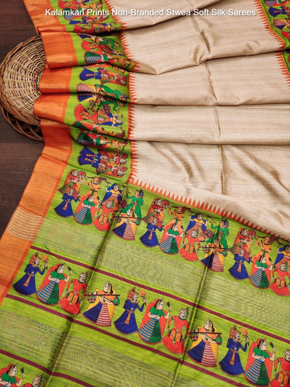 Kalamkari Prints Non-Branded Stwea Soft Silk Sarees
