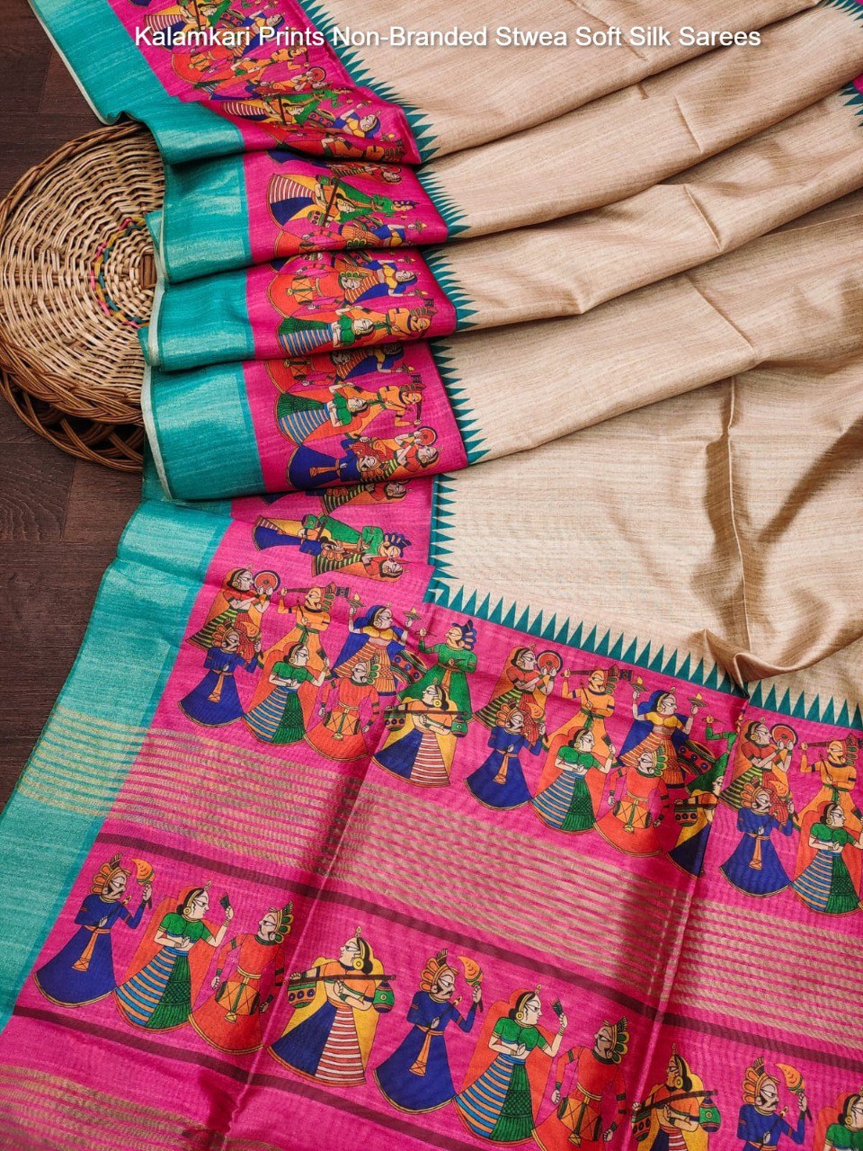 Kalamkari Prints Non-Branded Stwea Soft Silk Sarees