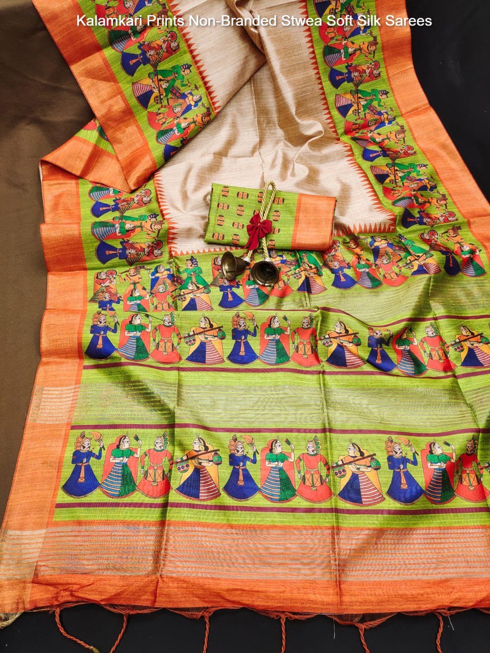 Kalamkari Prints Non-Branded Stwea Soft Silk Sarees