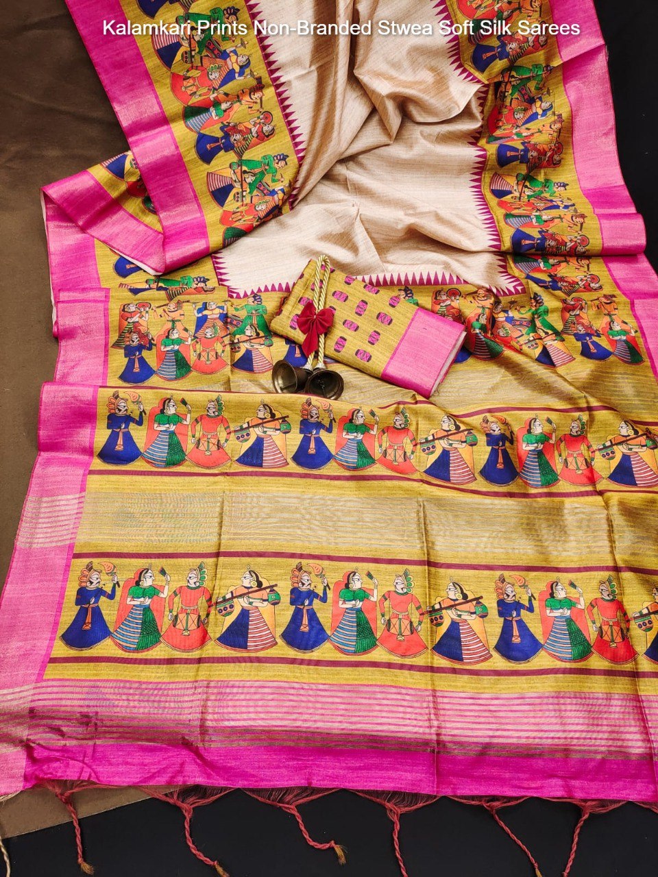 Kalamkari Prints Non-Branded Stwea Soft Silk Sarees