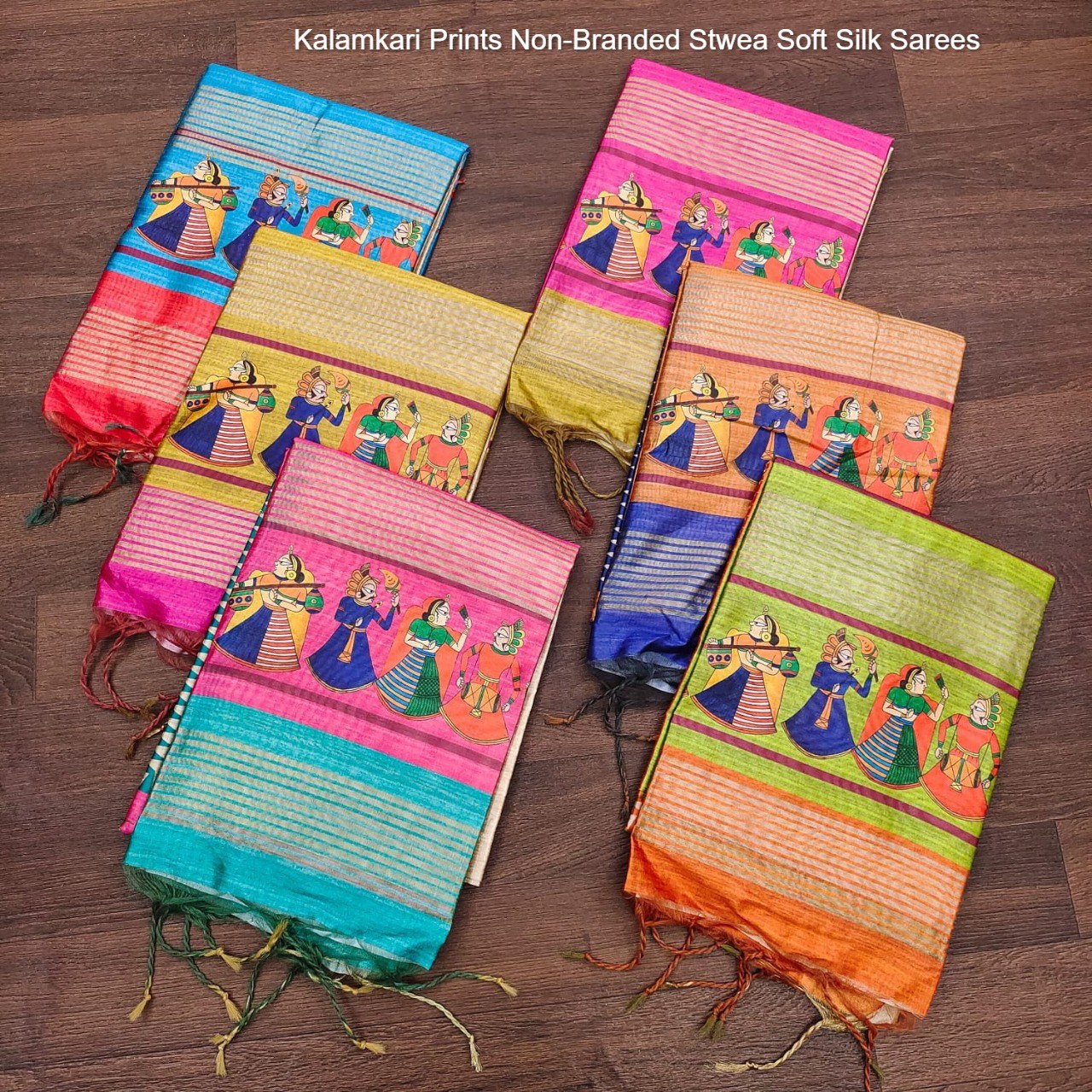 Kalamkari Prints Non-Branded Stwea Soft Silk Sarees