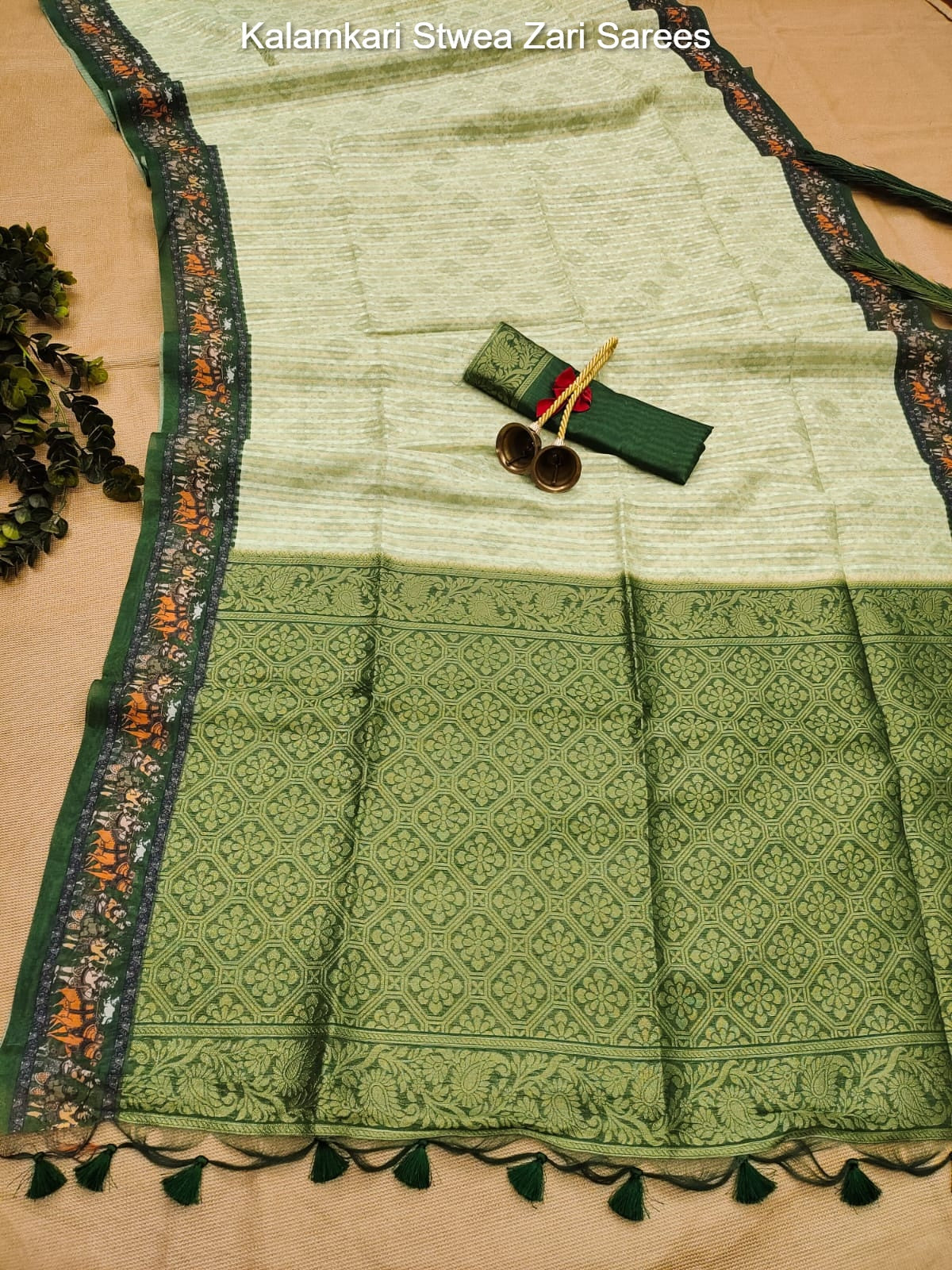 Kalamkari Stwea Zari Sarees