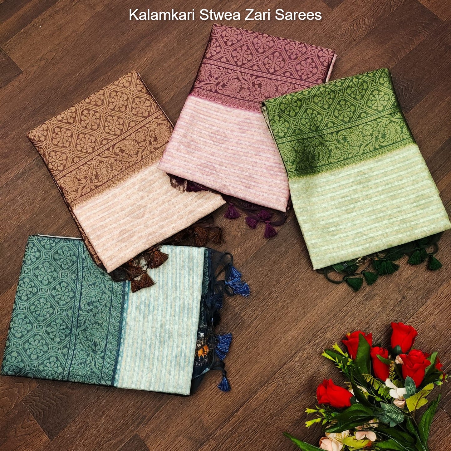 Kalamkari Stwea Zari Sarees