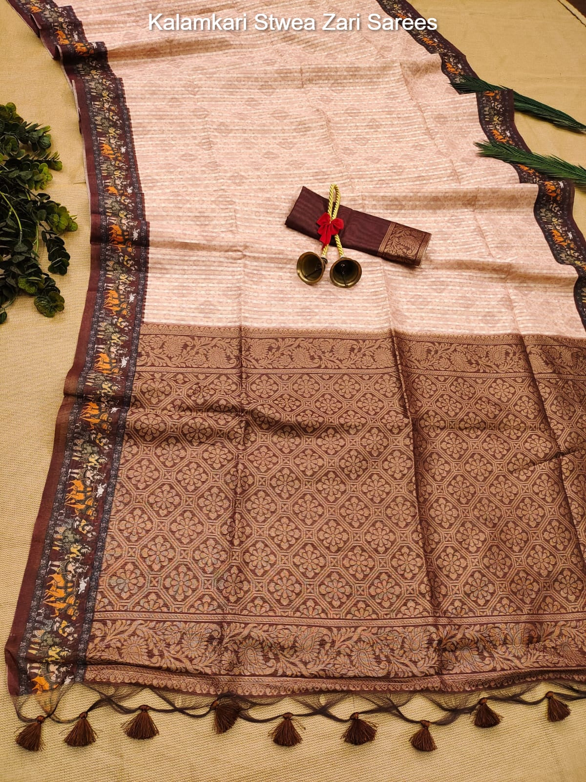 Kalamkari Stwea Zari Sarees