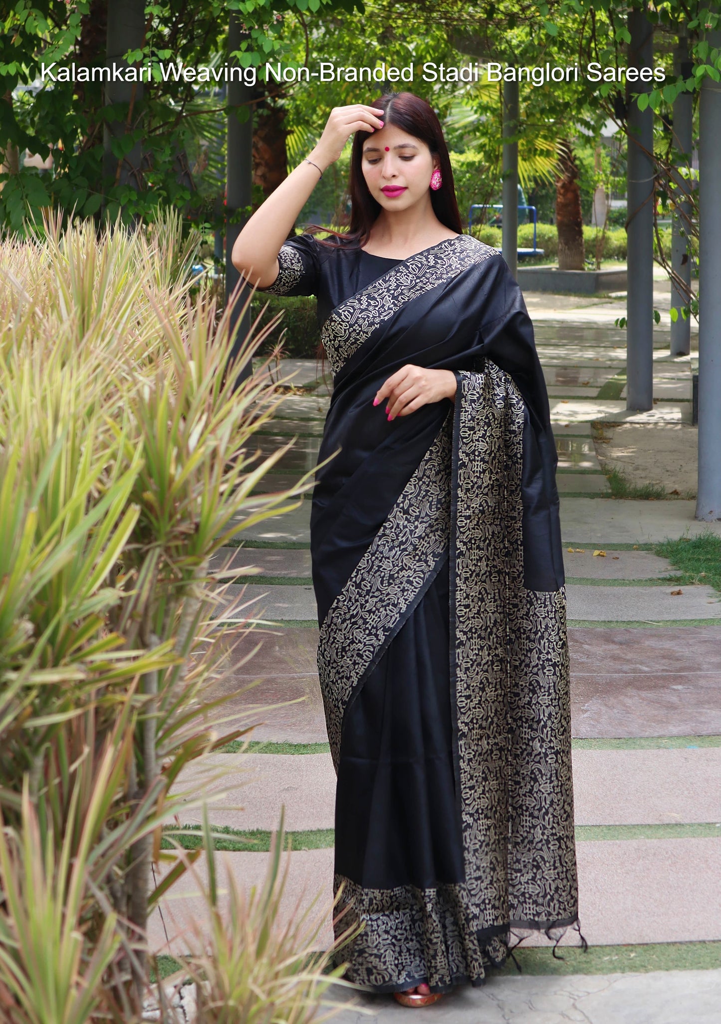 Kalamkari Weaving Non-Branded Stadi Banglori Sarees