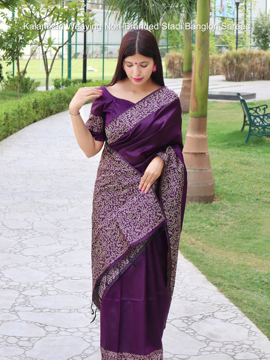Kalamkari Weaving Non-Branded Stadi Banglori Sarees