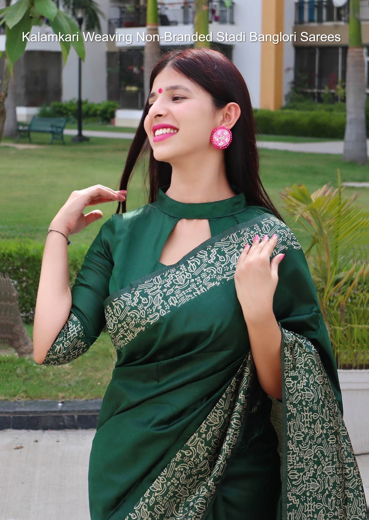 Kalamkari Weaving Non-Branded Stadi Banglori Sarees