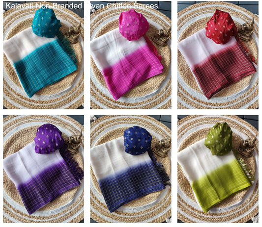 Kalavati Non-Branded Stvan Chiffon Sarees
