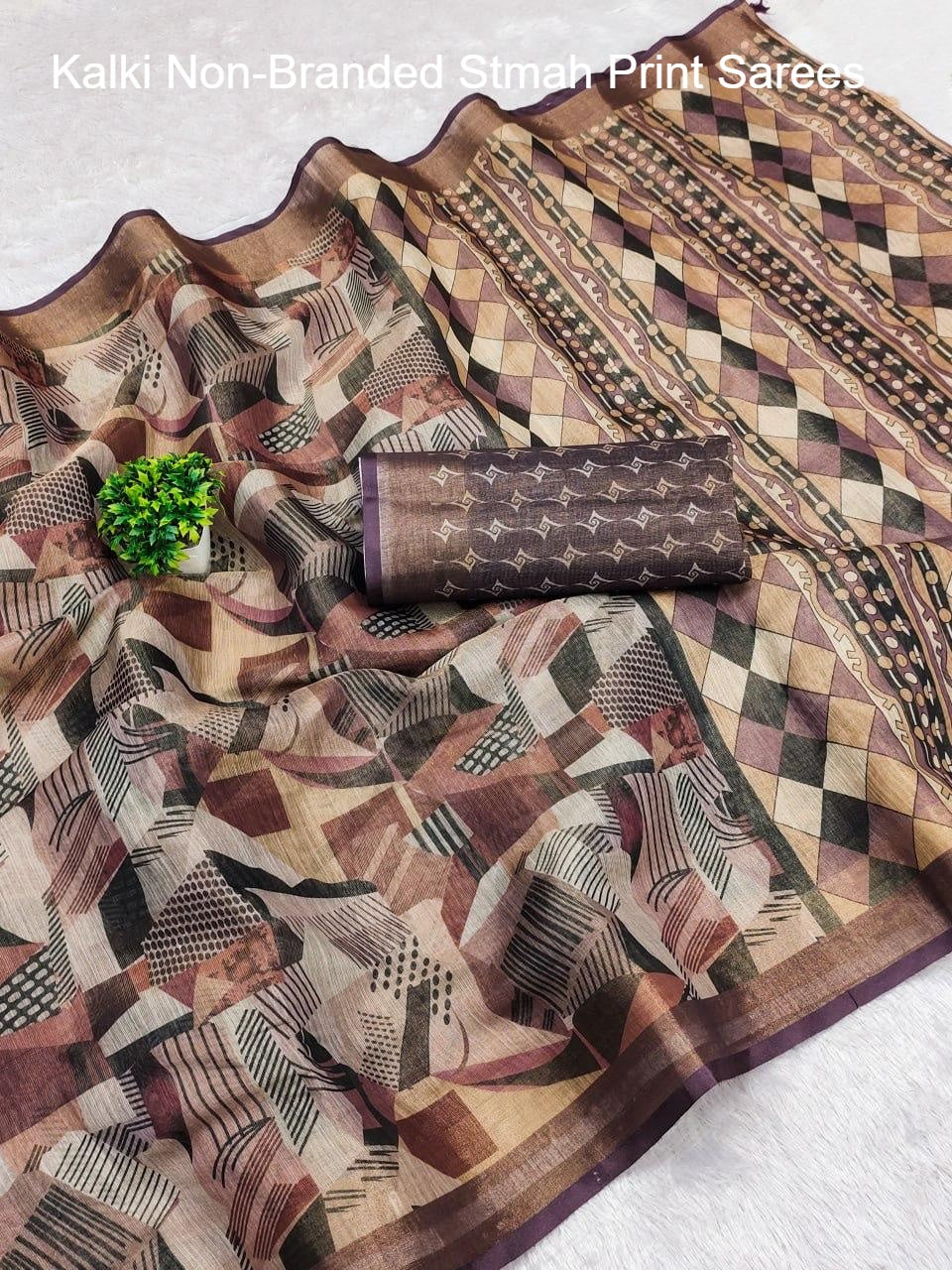 Kalki Non-Branded Stmah Print Sarees