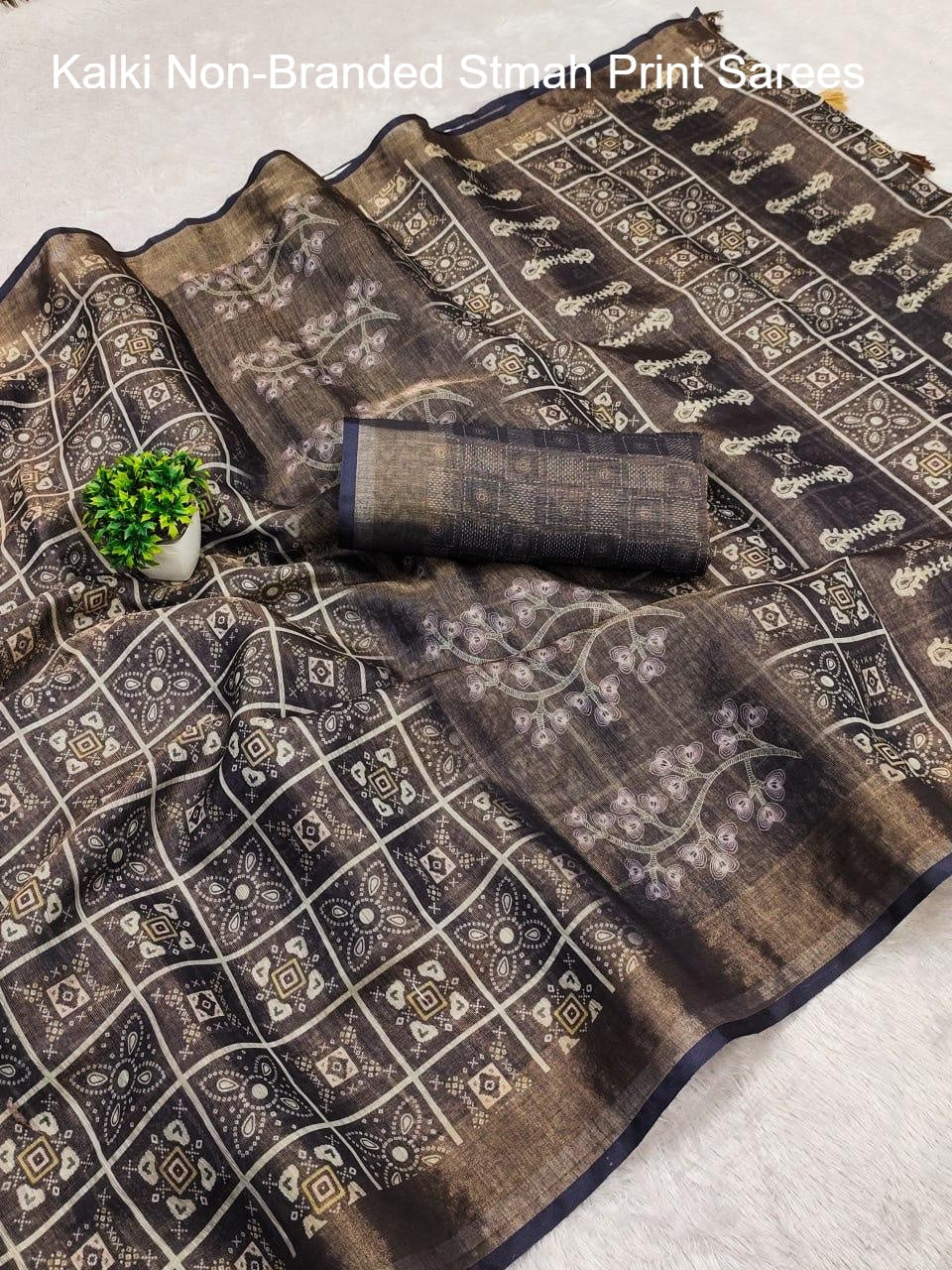 Kalki Non-Branded Stmah Print Sarees