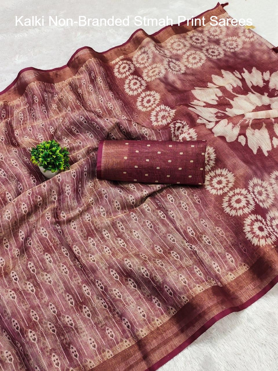 Kalki Non-Branded Stmah Print Sarees