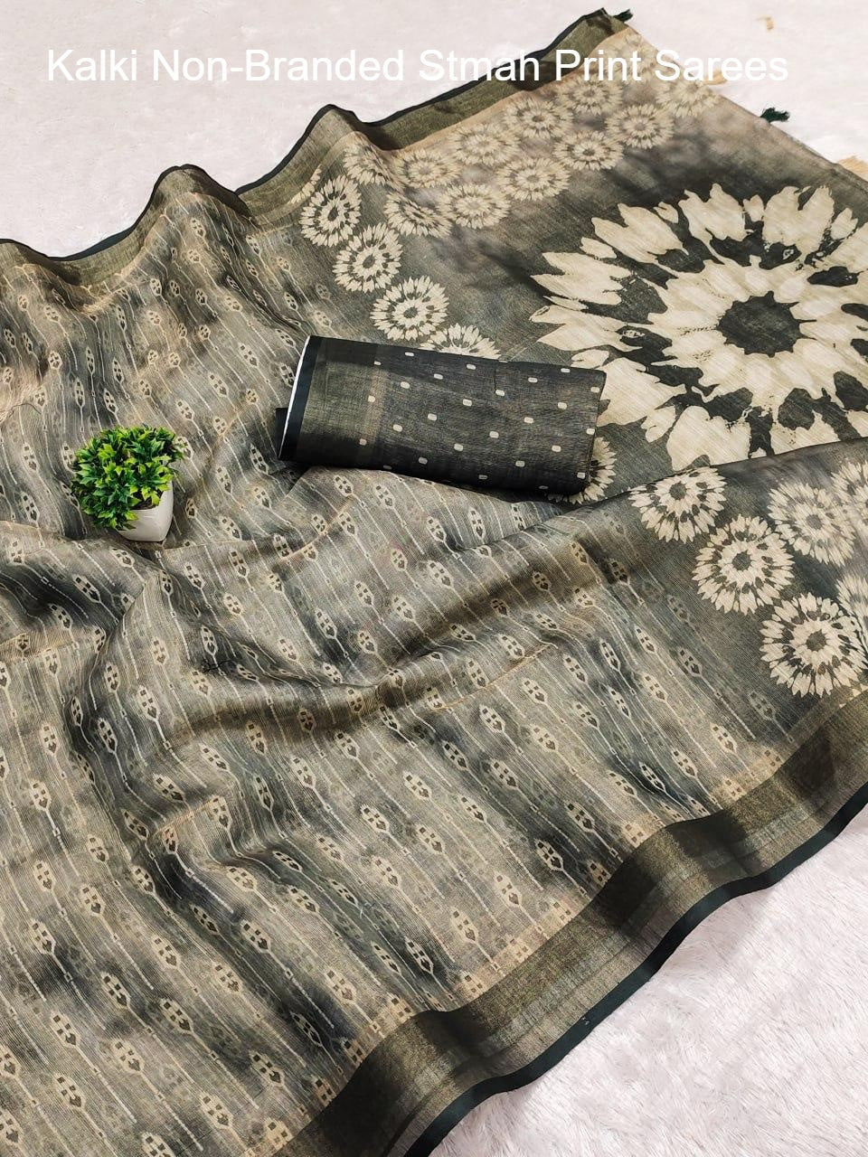 Kalki Non-Branded Stmah Print Sarees