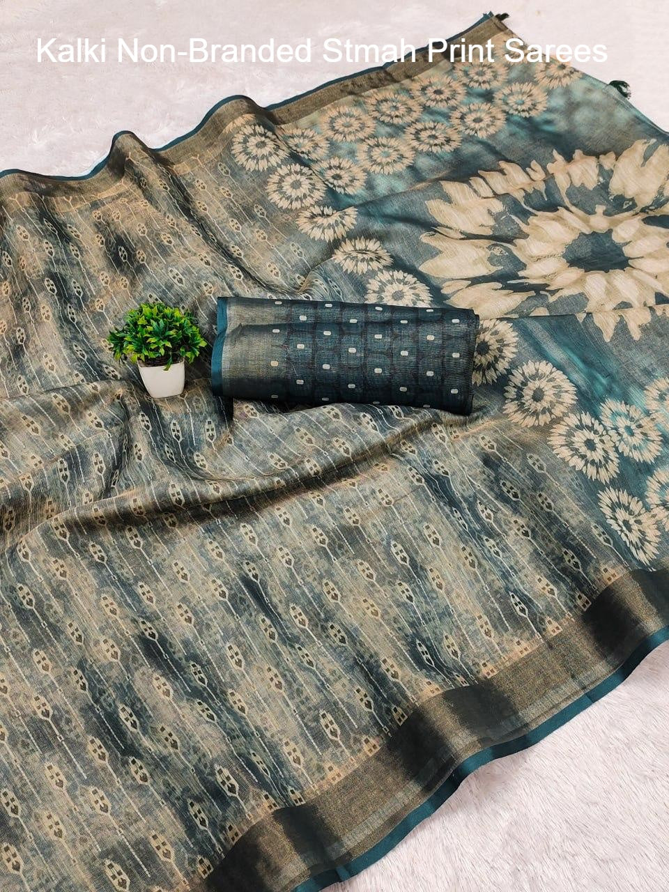 Kalki Non-Branded Stmah Print Sarees