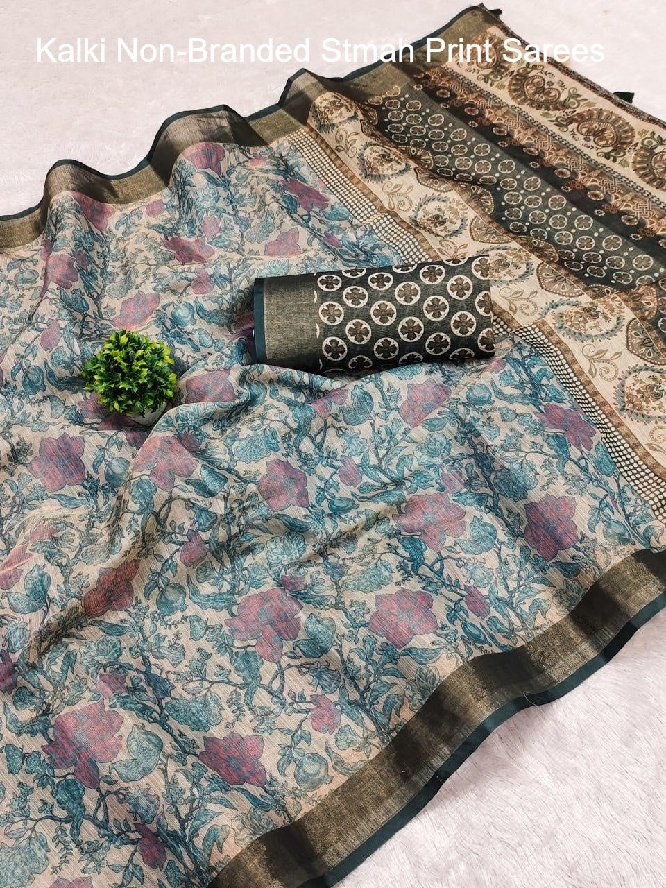 Kalki Non-Branded Stmah Print Sarees