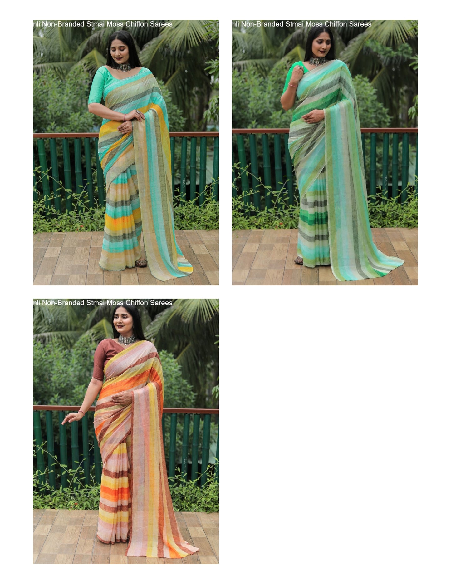 Kamli Non-Branded Stmai Moss Chiffon Sarees