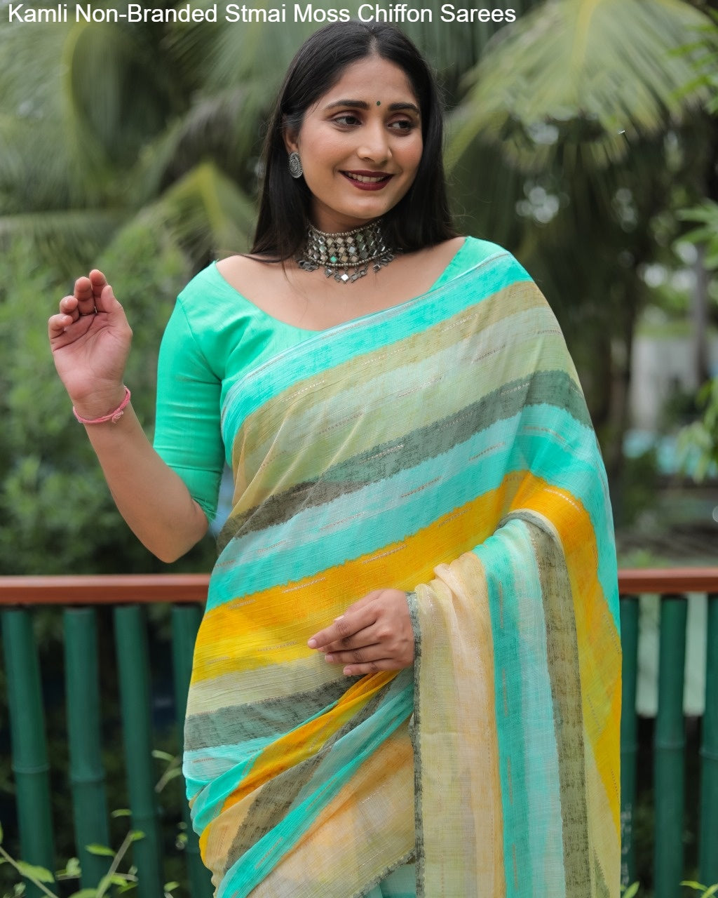 Kamli Non-Branded Stmai Moss Chiffon Sarees