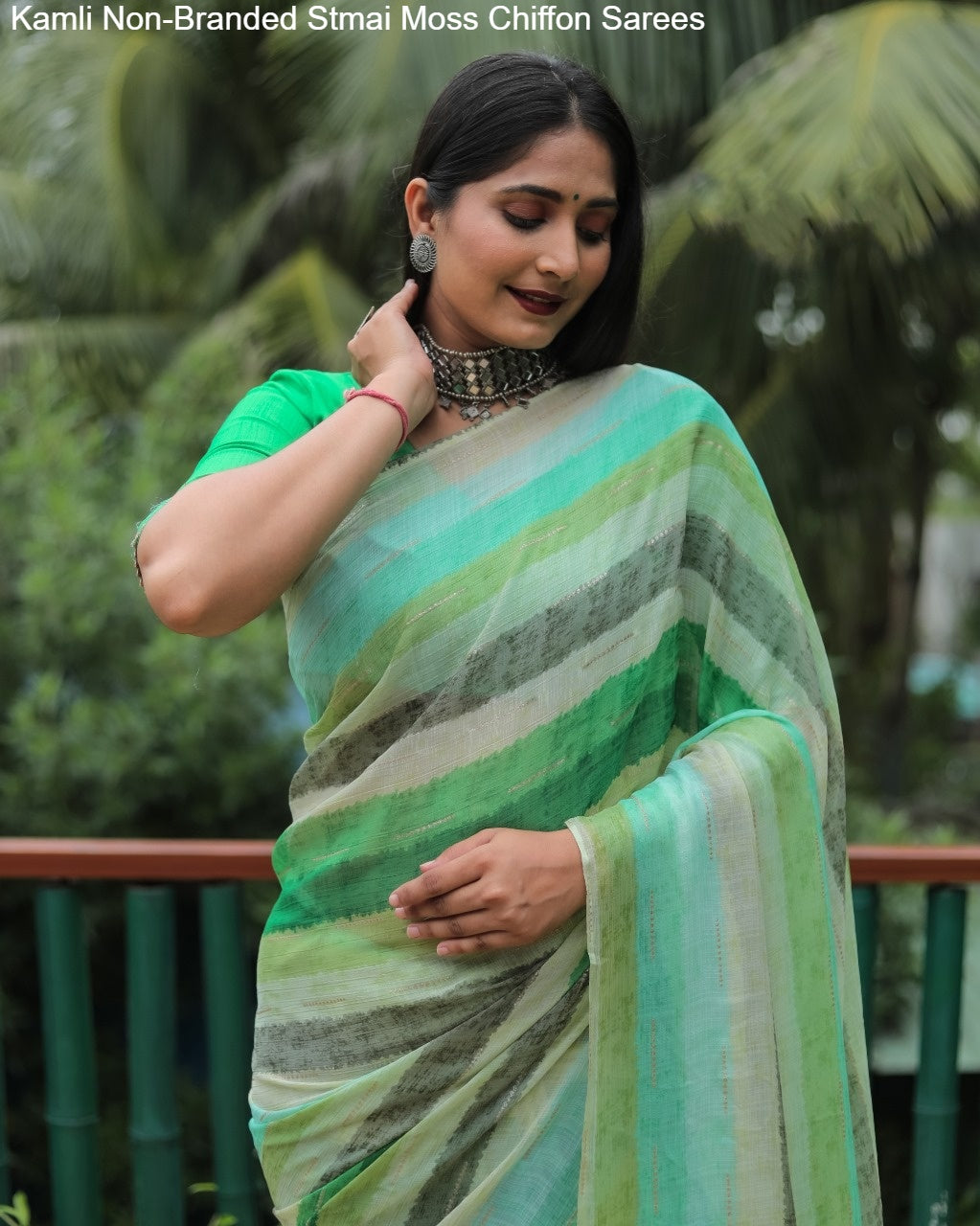 Kamli Non-Branded Stmai Moss Chiffon Sarees