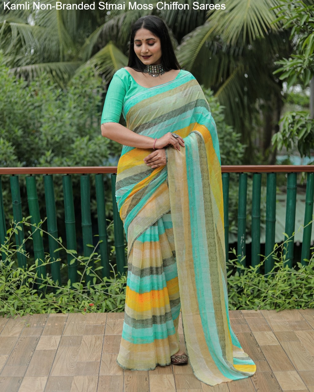 Kamli Non-Branded Stmai Moss Chiffon Sarees