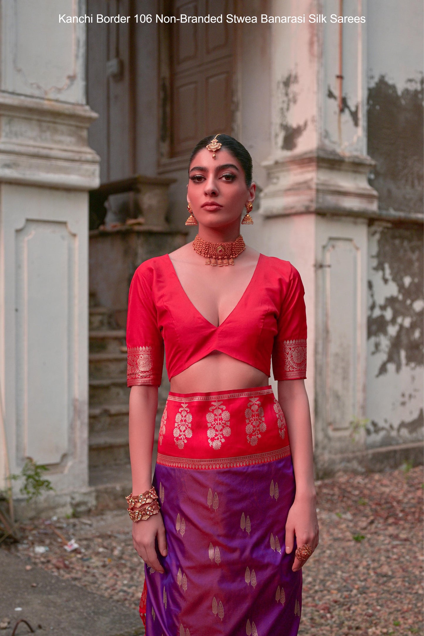 Kanchi Border 106 Non-Branded Stwea Banarasi Silk Sarees