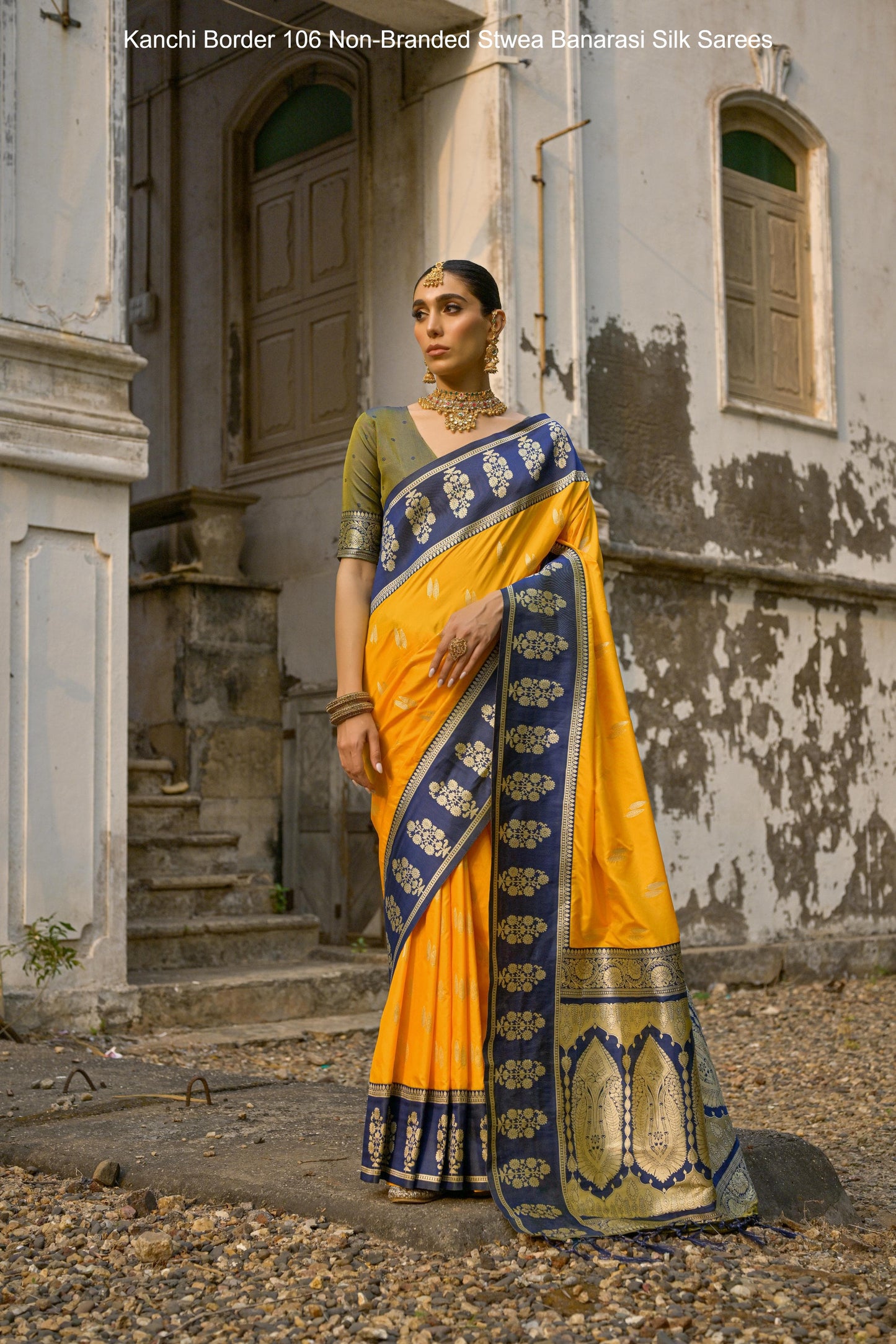 Kanchi Border 106 Non-Branded Stwea Banarasi Silk Sarees