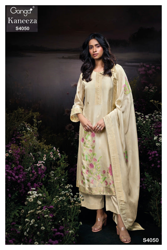 Kaneeza S4050 Ganga Organza Silk Unstitched Suits