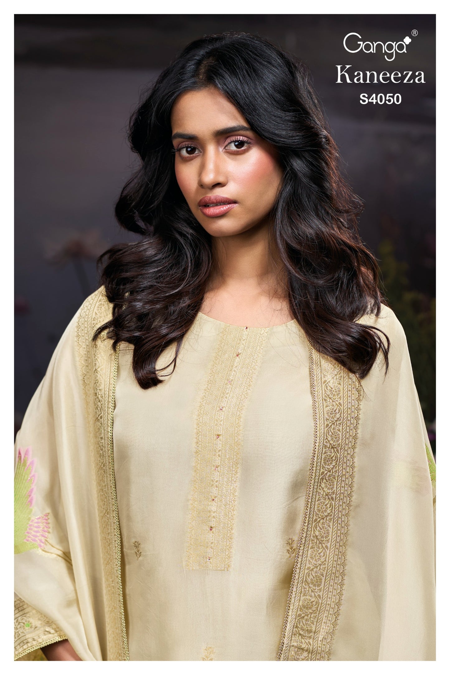 Kaneeza S4050 Ganga Organza Silk Unstitched Suits