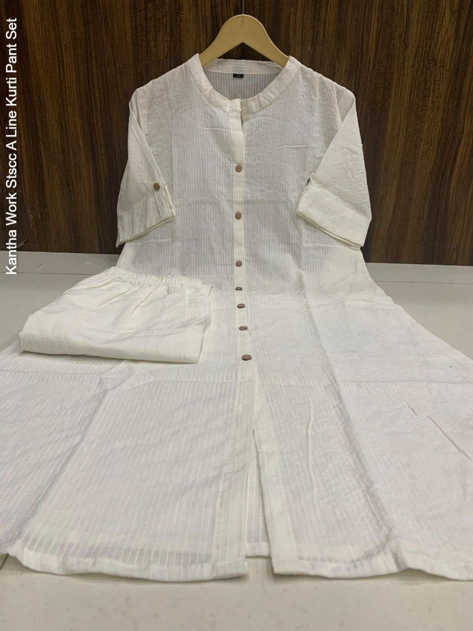 Kantha Work Stscc A Line Kurti Pant Set