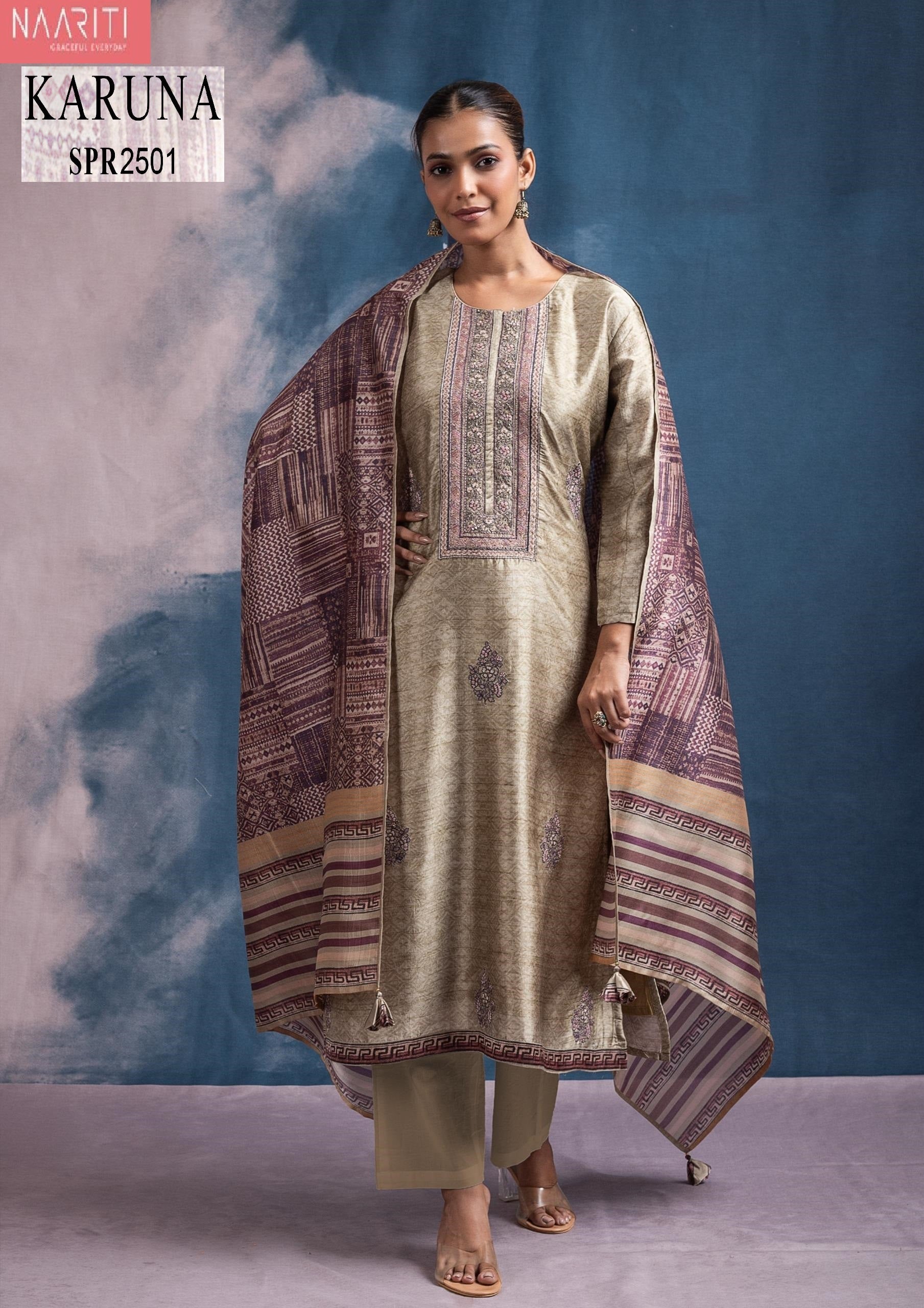 Karuna 2501 Naariti Printed Unstitched Suits