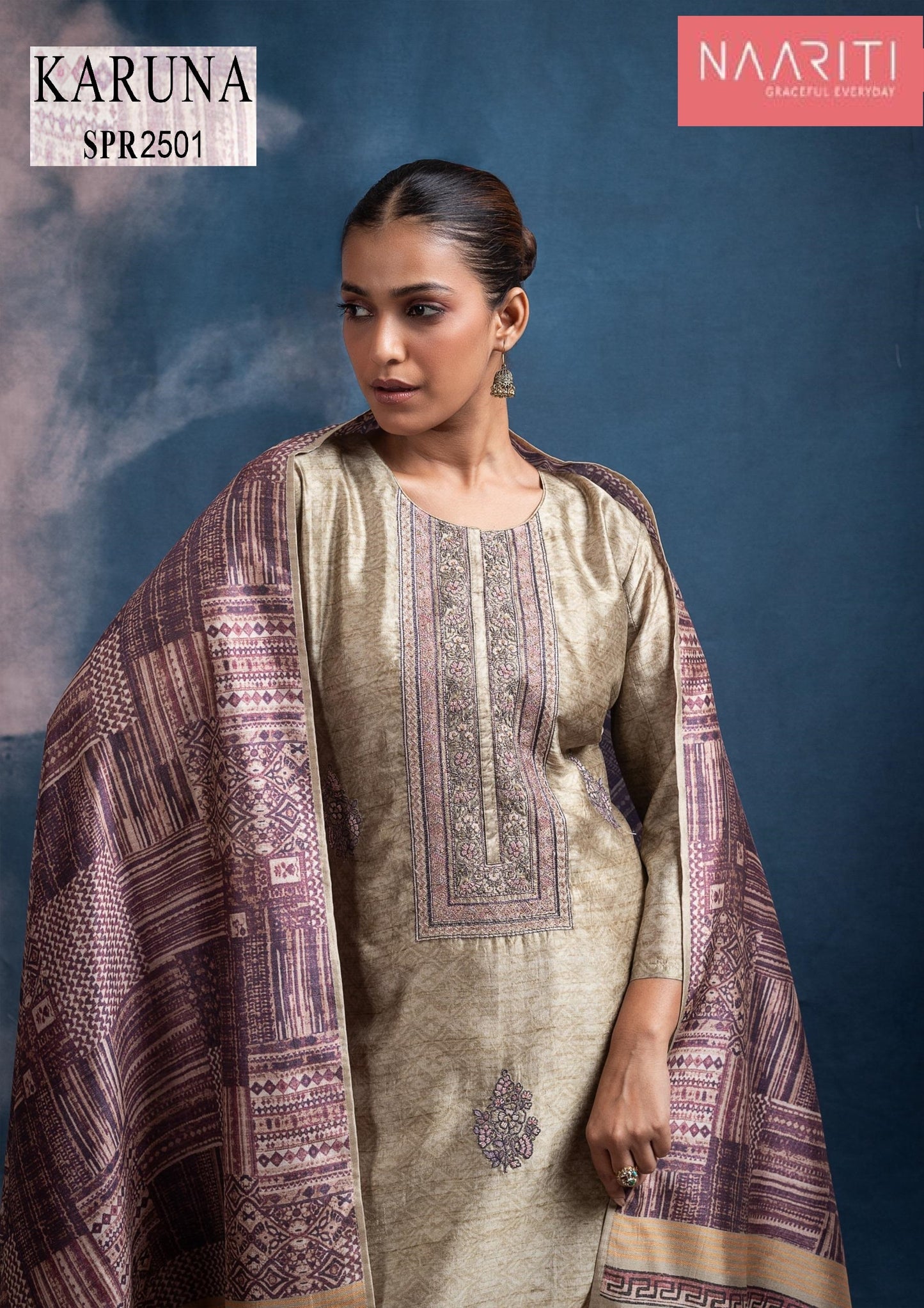 Karuna 2501 Naariti Printed Unstitched Suits