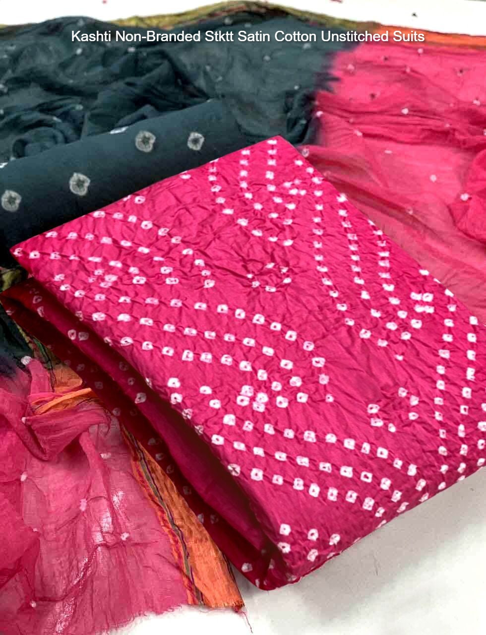 Kashti Non-Branded Stktt Satin Cotton Unstitched Suits
