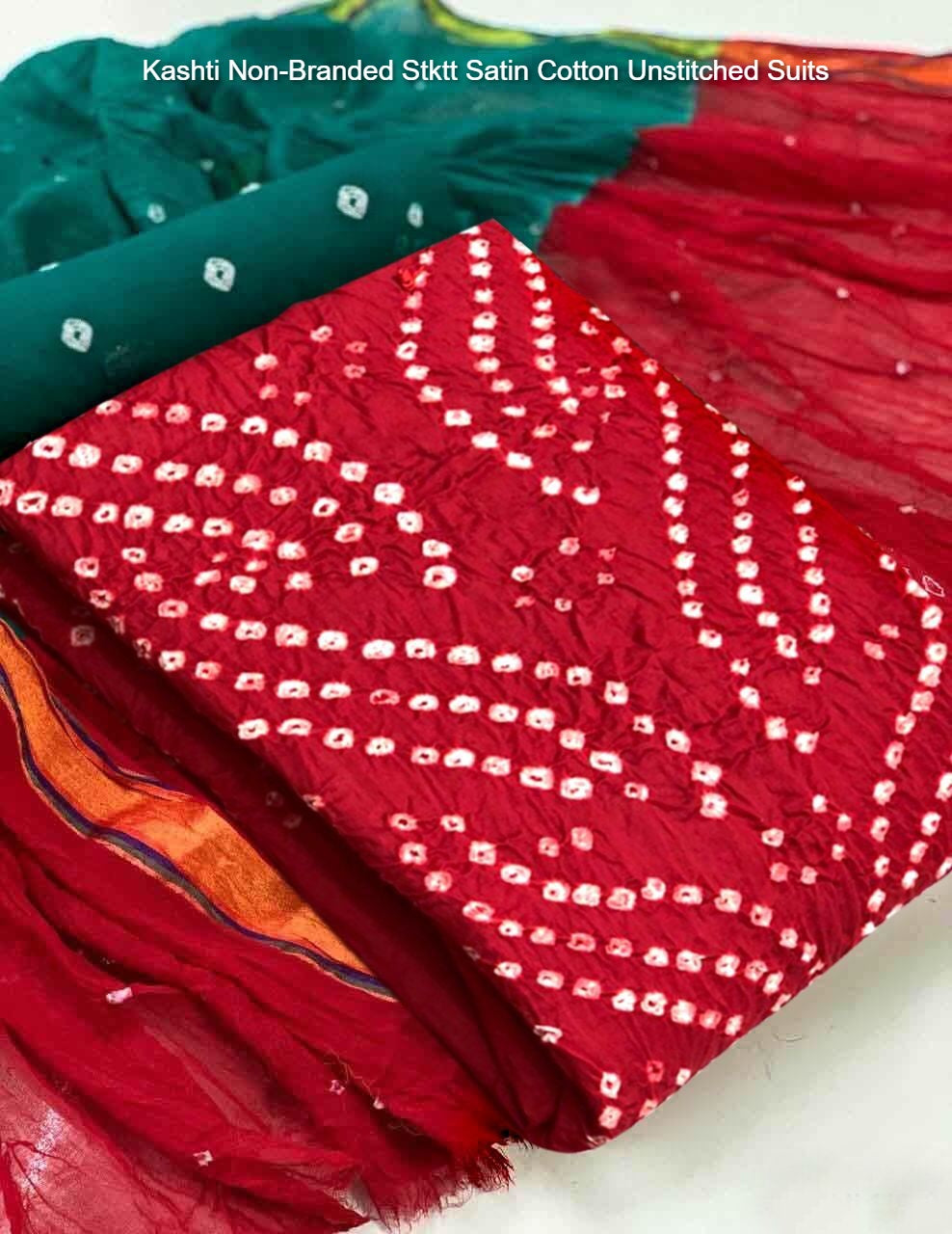Kashti Non-Branded Stktt Satin Cotton Unstitched Suits