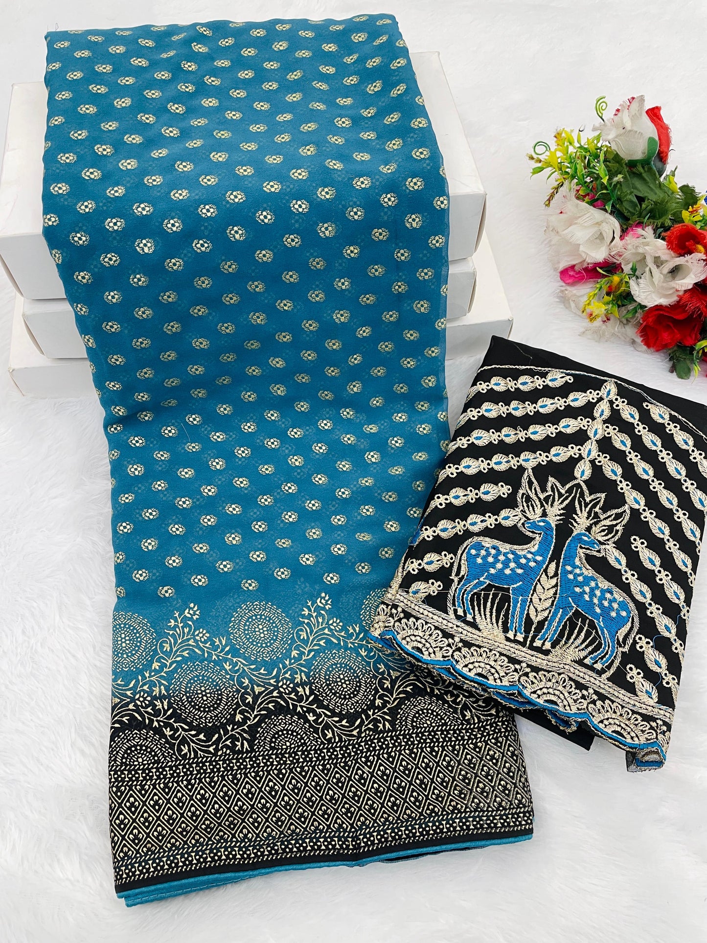 Kasturi Non-Branded Stvan Georgette Sarees