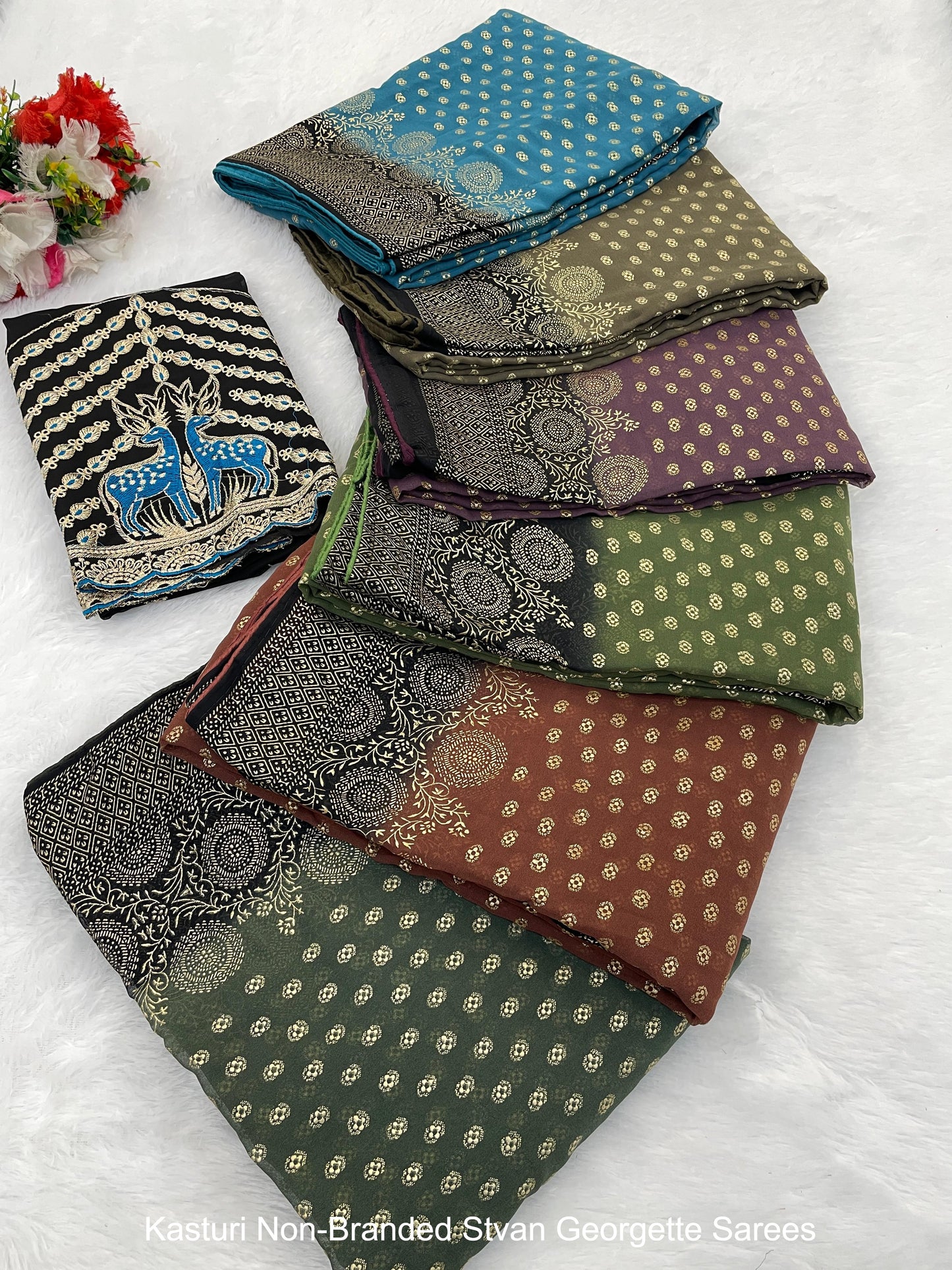 Kasturi Non-Branded Stvan Georgette Sarees