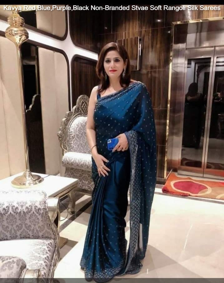 Kavya Red,Blue,Purple,Black Non-Branded Stvae Soft Rangoli Silk Sarees