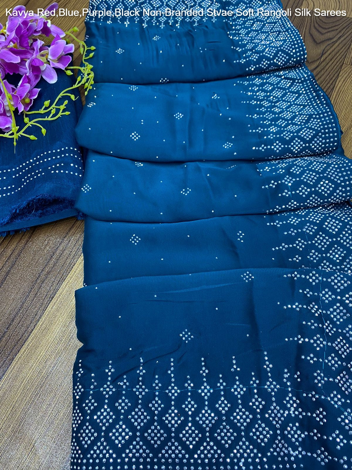 Kavya Red,Blue,Purple,Black Non-Branded Stvae Soft Rangoli Silk Sarees