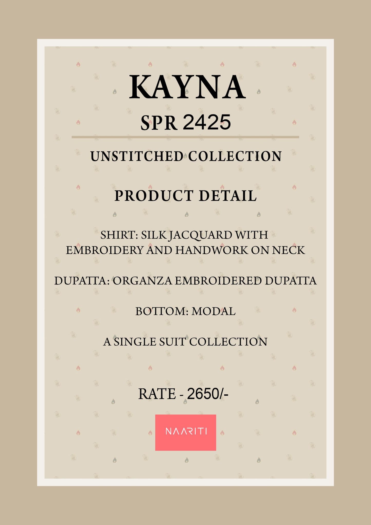 Kayna Naariti Silk Unstitched Suits