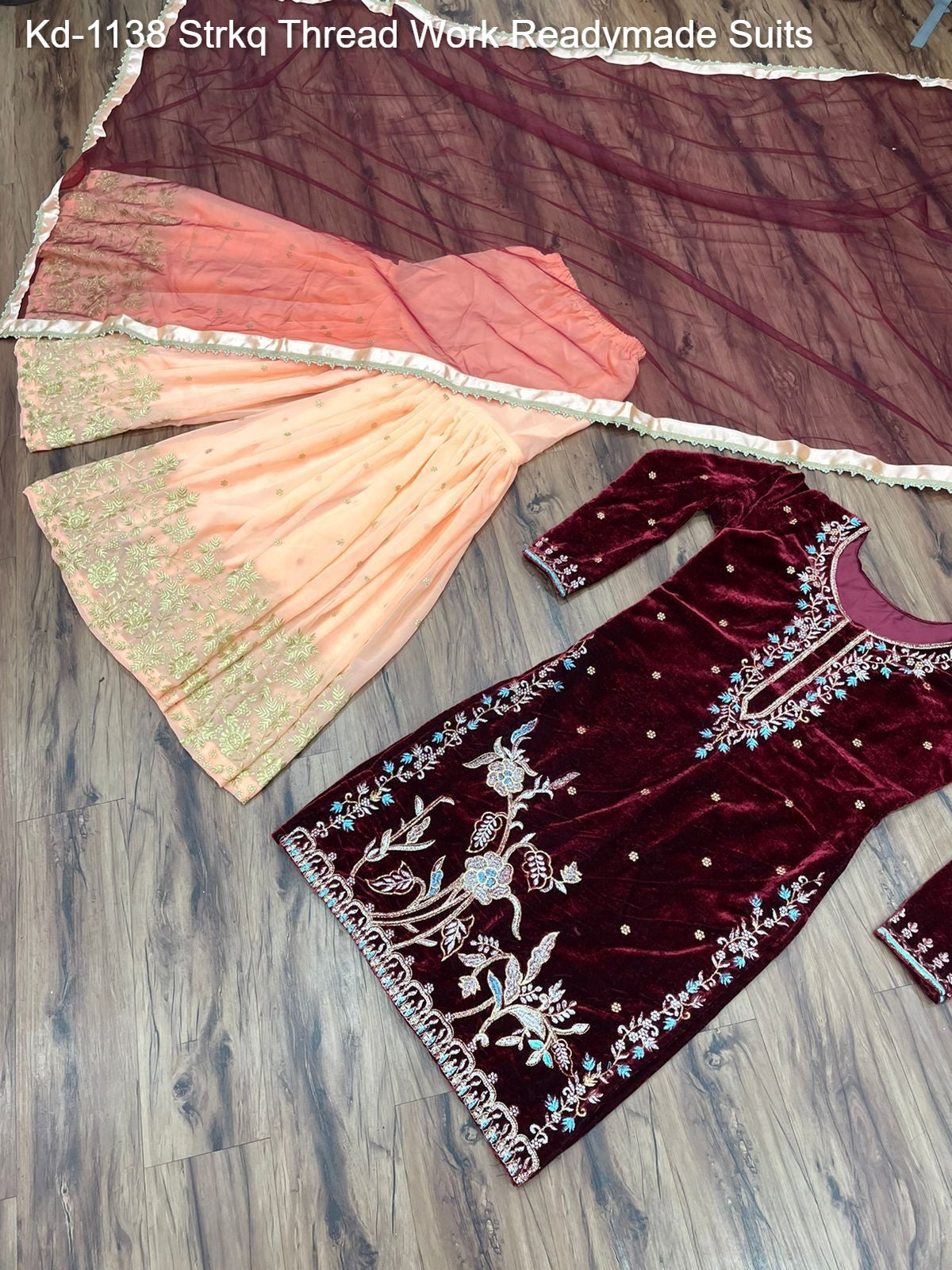 Kd-1138 Strkq Thread Work Readymade Suits