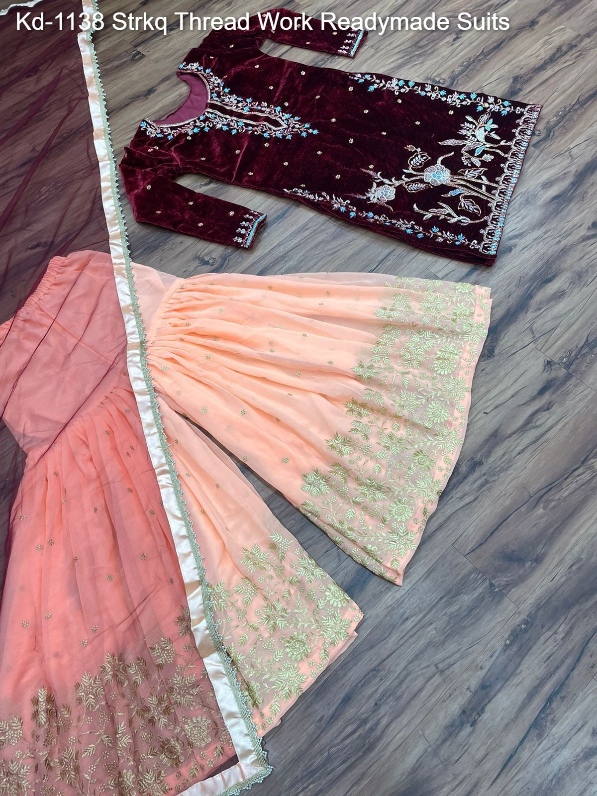 Kd-1138 Strkq Thread Work Readymade Suits