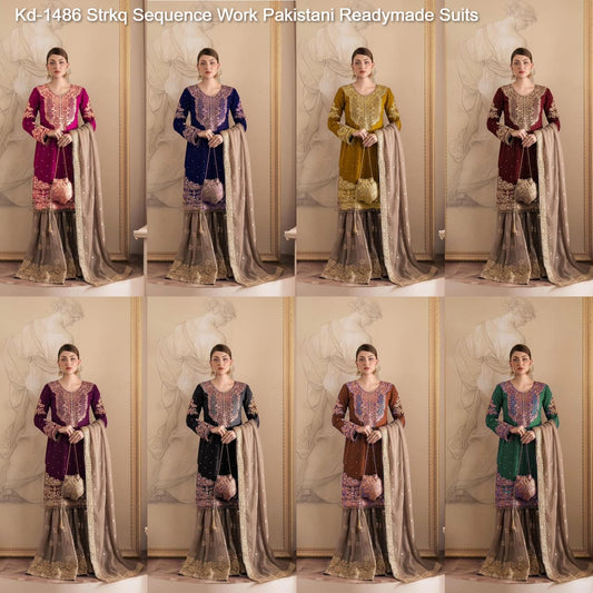 Kd-1486 Strkq Sequence Work Pakistani Readymade Suits